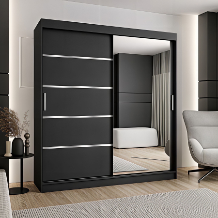 DRESSINGURI - Dressing Sebastian, 140x60x200cm, cu oglinda, Antracit , Pal 18 mm