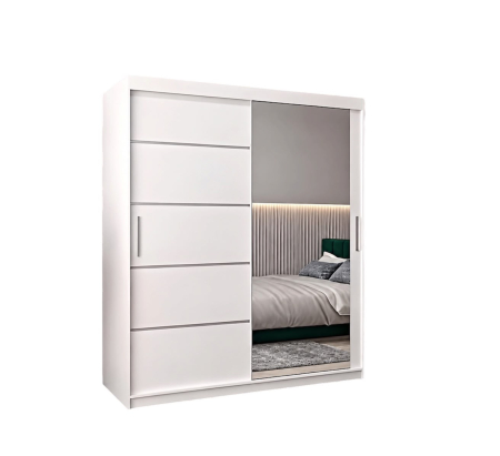 Dressing Sebastian, 180x60x200cm, cu oglinda, Alb , Pal 18 mm [1]