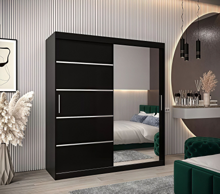 Dressing Sebastian, 180x60x200cm, cu oglinda, Wenge, Pal 18 mm