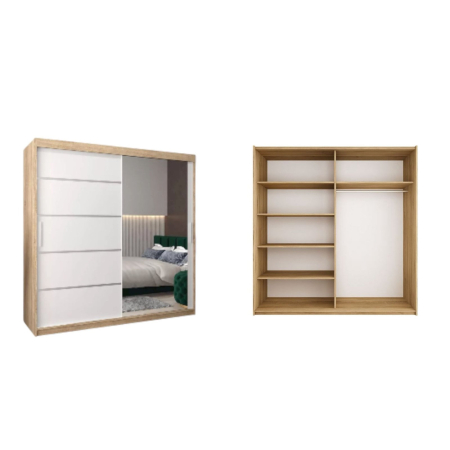 Dressing Sebastian, 180x60x200cm, cu oglinda, Wenge, Pal 18 mm [9]