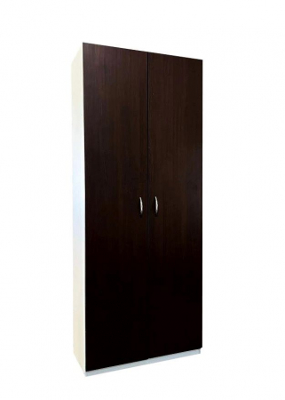 Dulap 2 usi, 4 polite,  Alb+Wenge, 197x80x40 cm, Pal 18 mm [1]