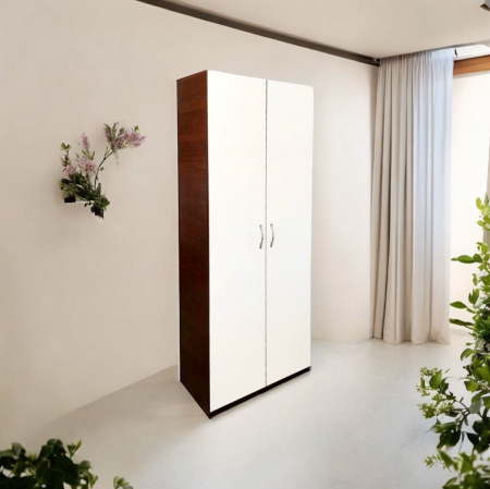 DULAPURI 2 USI - Dulap 2 usi, 197x80x40 cm, 4 polite, Wenge+Alb, Pal 18 mm