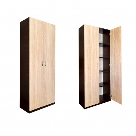 Dulap 2 usi, 197x80x40 cm, 4 polite, Wenge+Stejar Sonoma, Pal 18 mm [4]
