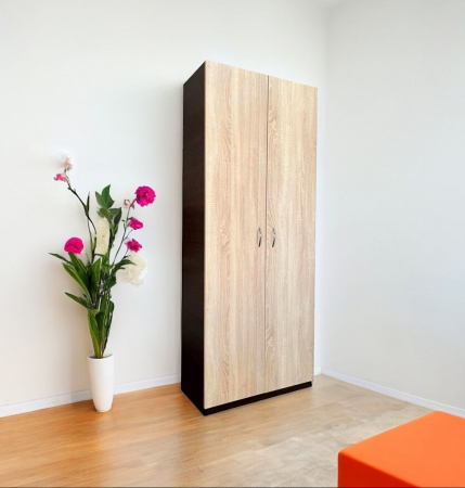 Dulap 2 usi, 197x80x40 cm, 4 polite, Wenge+Stejar Sonoma, Pal 18 mm [6]