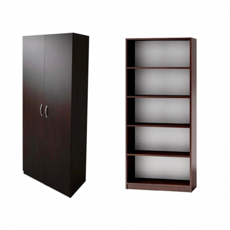 Dulap 2 usi, 197x80x40 cm, 4 polite, Wenge, Pal 18 mm [2]