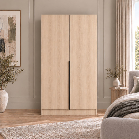 Dulap Sonoma 2 usi, manere negre, 200x80x40 cm, Pal 18 mm [2]