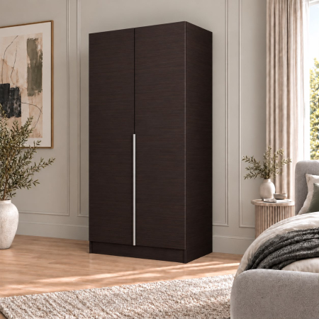Dulap Wenge 2 usi, manere argintii, 200x80x40 cm, Pal 18 mm [2]