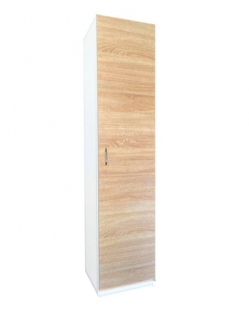 Dulap tip Soldat, 197x45x50 cm, 4 polite, Alb + Stejar Sonoma, Pal 18 mm [6]