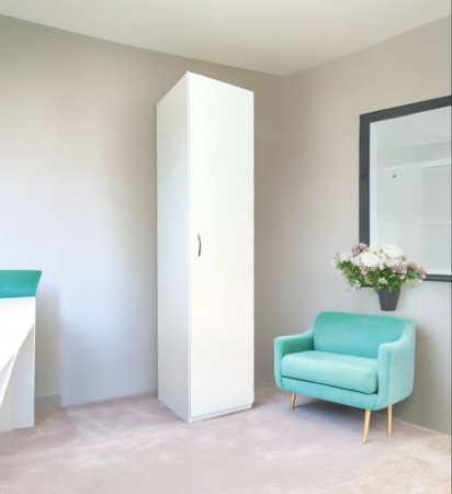 Dulap tip Soldat, 197x45x50cm, 4 polite, Alb, Pal 18 mm [3]