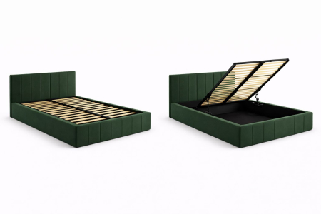 Pat Alex, 140x200 cm, Verde, cu Somiera Rabatabila [2]