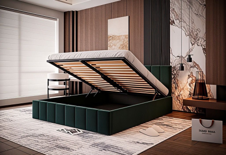 Pat Alex, 140x200 cm, Verde, cu Somiera Rabatabila [1]