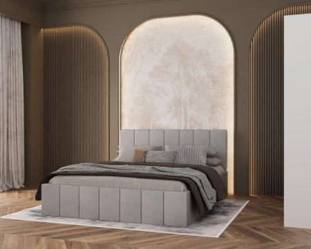 Pat Alex Gri Deschis, 160x200 cm + Dressing Ana Alb, 140x200 cm [2]