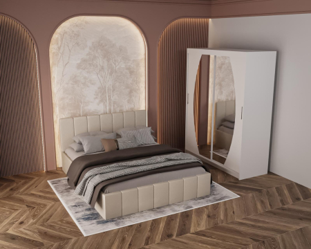 Pat Alex Crem,180x200 cm + Dressing Cami Alb, 140x200 cm [2]