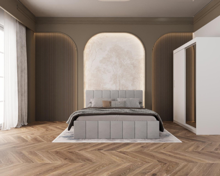 Pat Alex Gri Deschis,160x200 cm + Dressing Ana Alb, 140x200 cm [1]