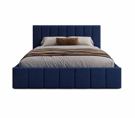 Pat Alkam Soft, 140x200 cm, Albastru, cu Somiera Rabatabila [3]