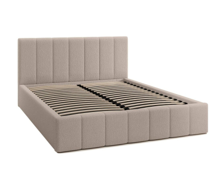 PATURI CU SOMIERA RABATABILA - Pat Alkam Soft, 160x200 cm, Crem, cu Somiera Rabatabila