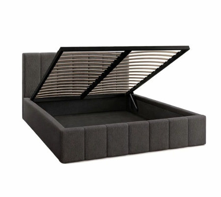 Pat Alkam Soft, 180x200 cm, Gri inchis, cu Somiera Rabatabila [1]