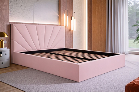 Pat Cami, 120x200 cm, Roz , cu Somiera Rabatabila [2]