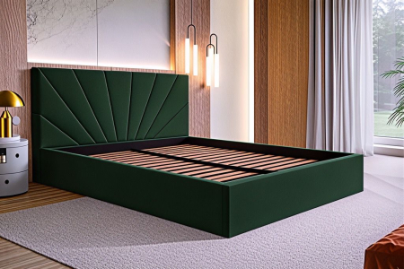 Pat Cami, 140x200 cm, Verde, cu Somiera Rabatabila [2]