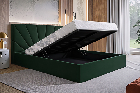 Pat Cami, 140x200 cm, Verde, cu Somiera Rabatabila [1]
