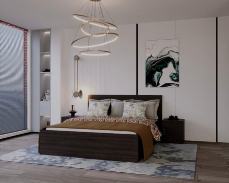 SET PAT + NOPTIERE - Pat Elis  160x200 cm + Set noptiere Wenge Pal 18 mm