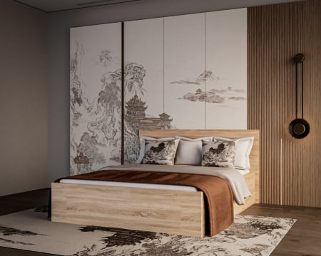 Pat Elis, 160x200 cm, Stejar Sonoma, Pal 18 mm [2]