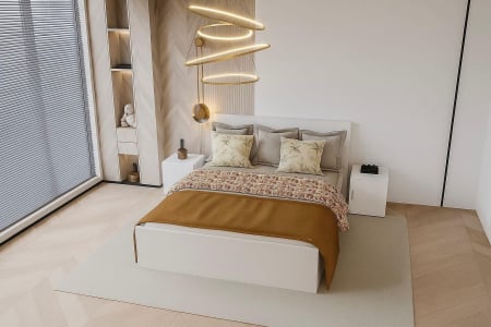 SET PAT + NOPTIERE - Pat Elis 180x200 cm + Set noptiere, Alb, Pal 18 mm