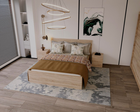 Pat Elis 180x200 cm + Set noptiere, Sonoma, Pal 18 mm [1]