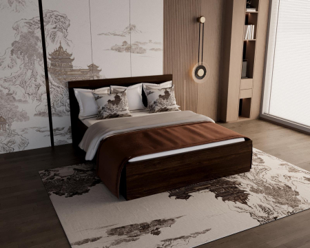 Pat matrimonial Elis, 180x200 cm, Wenge, Pal 18 mm [2]