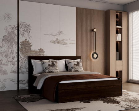 Pat matrimonial Elis, 180x200 cm, Wenge, Pal 18 mm [2]
