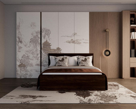 Pat matrimonial Elis, 180x200 cm, Wenge, Pal 18 mm [1]