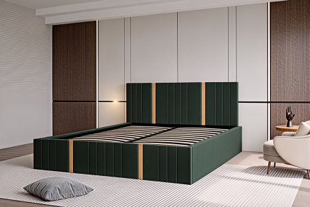 Pat Sebastian, 120x200 cm, Verde, cu Somiera Rabatabila [1]