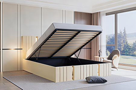 Pat Sebastian, 160x200 cm, Crem, cu Somiera Rabatabila [1]