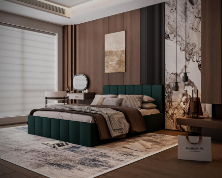 Pat tapitat Alex, 140x200 cm, Verde [2]