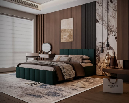 Pat tapitat Alex, 160x200 cm, Verde [2]