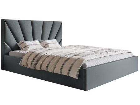 Pat tapitat Cami, 140x200 cm, Gri inchis [2]