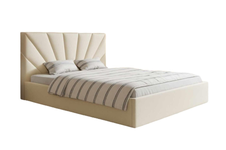 Pat tapitat Cami cu saltea , 160x200 cm, Crem [2]