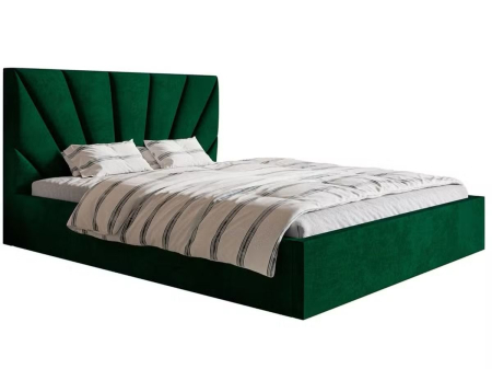 Pat tapitat Cami cu saltea , 180x200 cm, Verde [1]