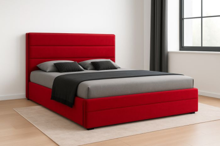 PATURI TAPITATE - Pat tapitat Mara, 160x200 cm, Rosu