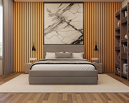 Pat tapitat Mara, 180x200 cm, Gri deschis [2]