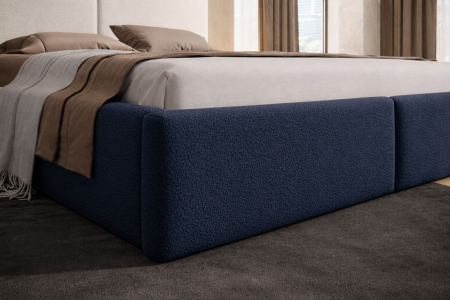 Pat tapitat Vela Soft, 160x200 cm, Albastru [1]