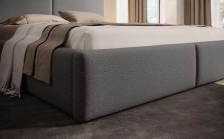 Pat tapitat Vela Soft, 160x200 cm, Gri Inchis [2]