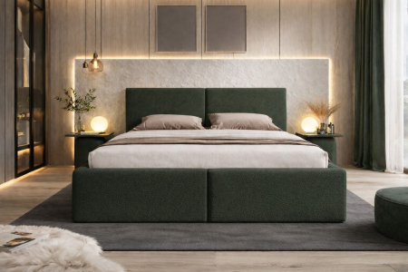 Pat tapitat Vela Soft, 180x200 cm, Verde [1]