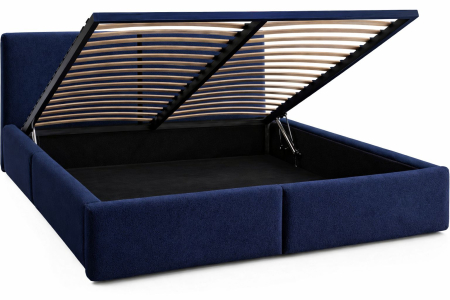 Pat Vela Soft, 120x200 cm, Albastru, cu Somiera Rabatabila [1]