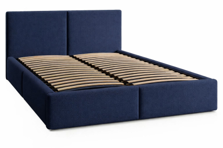 PATURI CU SOMIERA RABATABILA - Pat Vela Soft, 120x200 cm, Albastru, cu Somiera Rabatabila