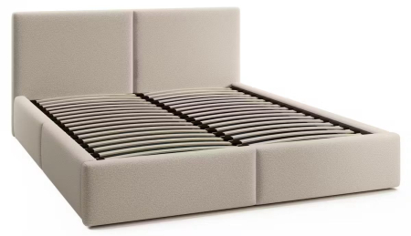 PATURI CU SOMIERA RABATABILA - Pat Vela Soft, 140x200 cm, Crem, cu Somiera Rabatabila