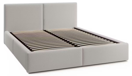 PATURI CU SOMIERA RABATABILA - Pat Vela Soft, 160x200 cm, Gri deschis, cu Somiera Rabatabila