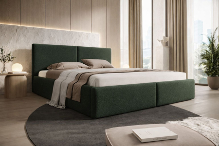 Pat Vela Soft, 160x200 cm, Verde, cu Somiera Rabatabila [2]