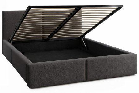 Pat Vela Soft, 180x200 cm, Gri inchis, cu Somiera Rabatabila [1]