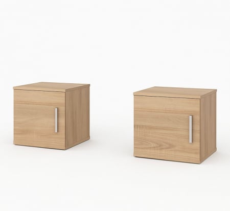 COMODE SI NOPTIERE - Set 2 noptiere, 45x40x40 cm, Stejar Sonoma, Pal 18 mm